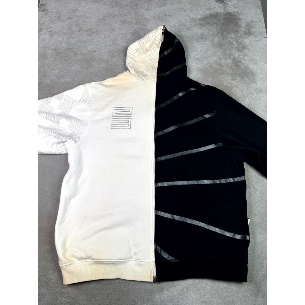 Air Jordan 23 Hoodie Men 3XL Beige Black Colorblock Knit Cotton Full Zip Outdoor